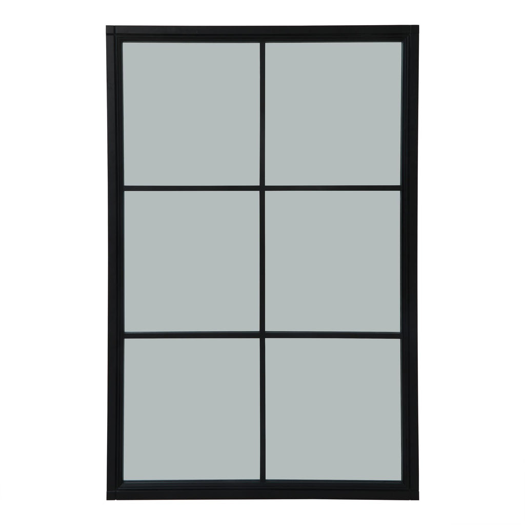 HILL INTERIORS Black Wood XL Ebony Window Mirror, 170x112 cm 1