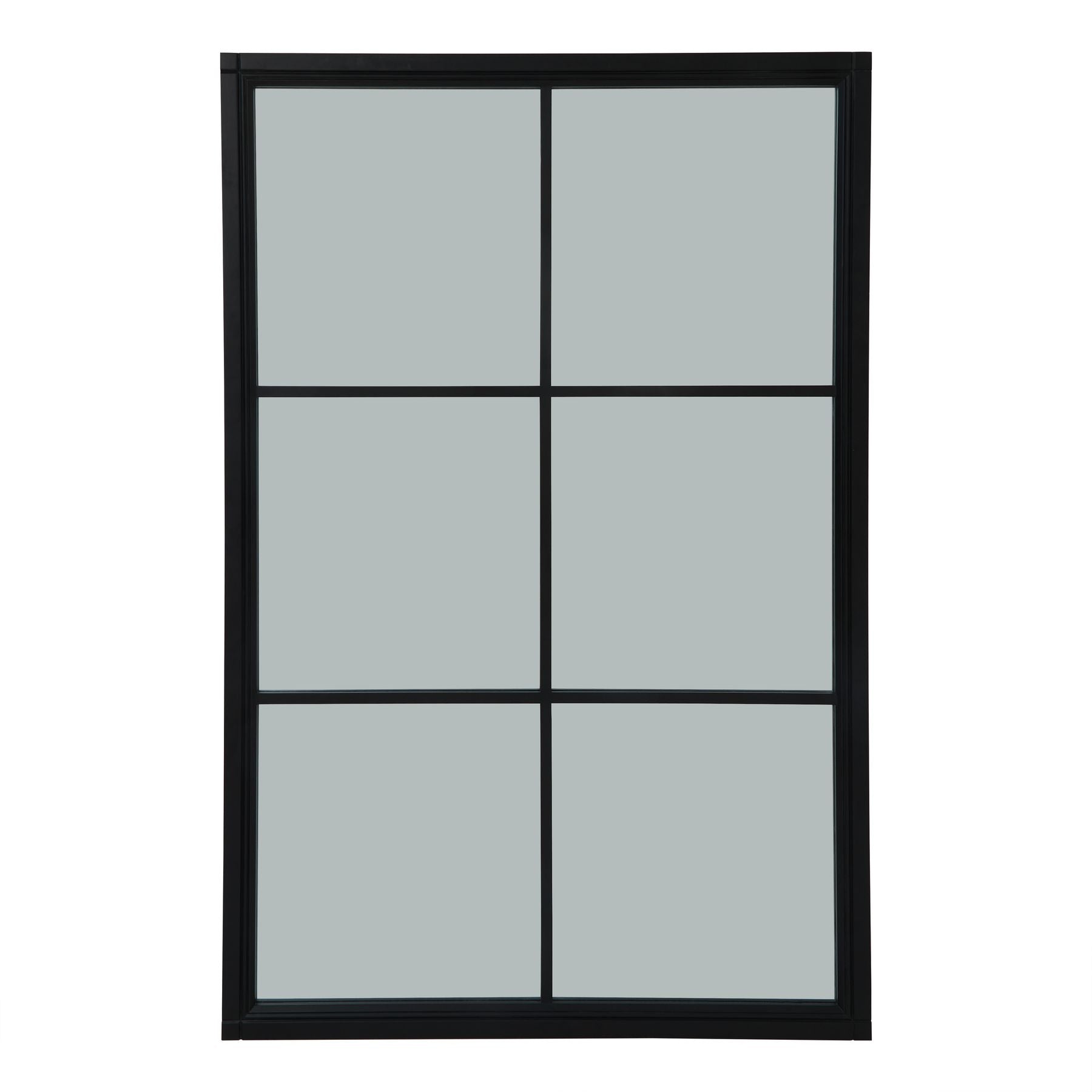 HILL INTERIORS Black Wood XL Ebony Window Mirror, 170x112 cm 1