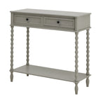 HILL INTERIORS Camden 2-Drawer Grey Console Table in Solid Wood, 90 x 81 x 35 cm