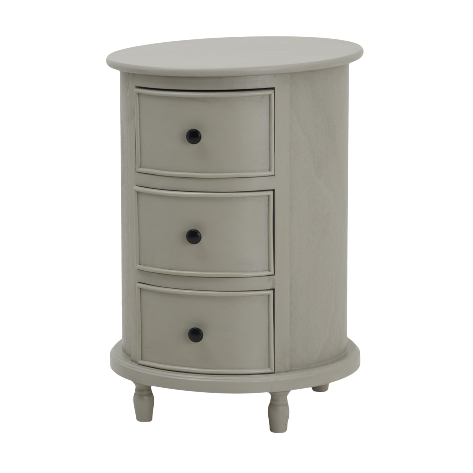 HILL INTERIORS Camden 3-Drawer Round Side Table in Solid Wood