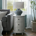 HILL INTERIORS Camden 3-Drawer Round Side Table in Solid Wood