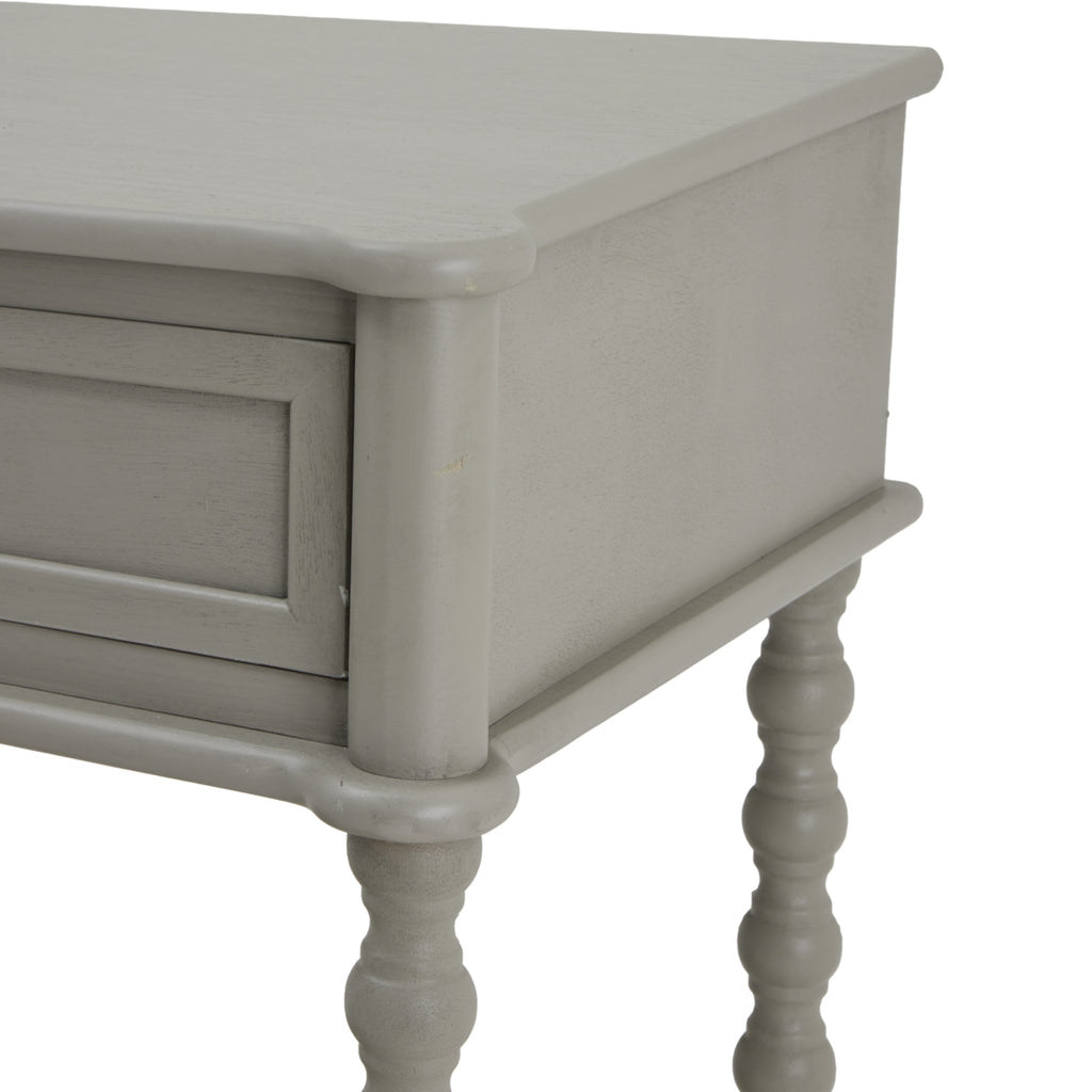 HILL INTERIORS Camden Large 2-Drawer Grey Console Table in Solid Wood, 120 x 81 x 40