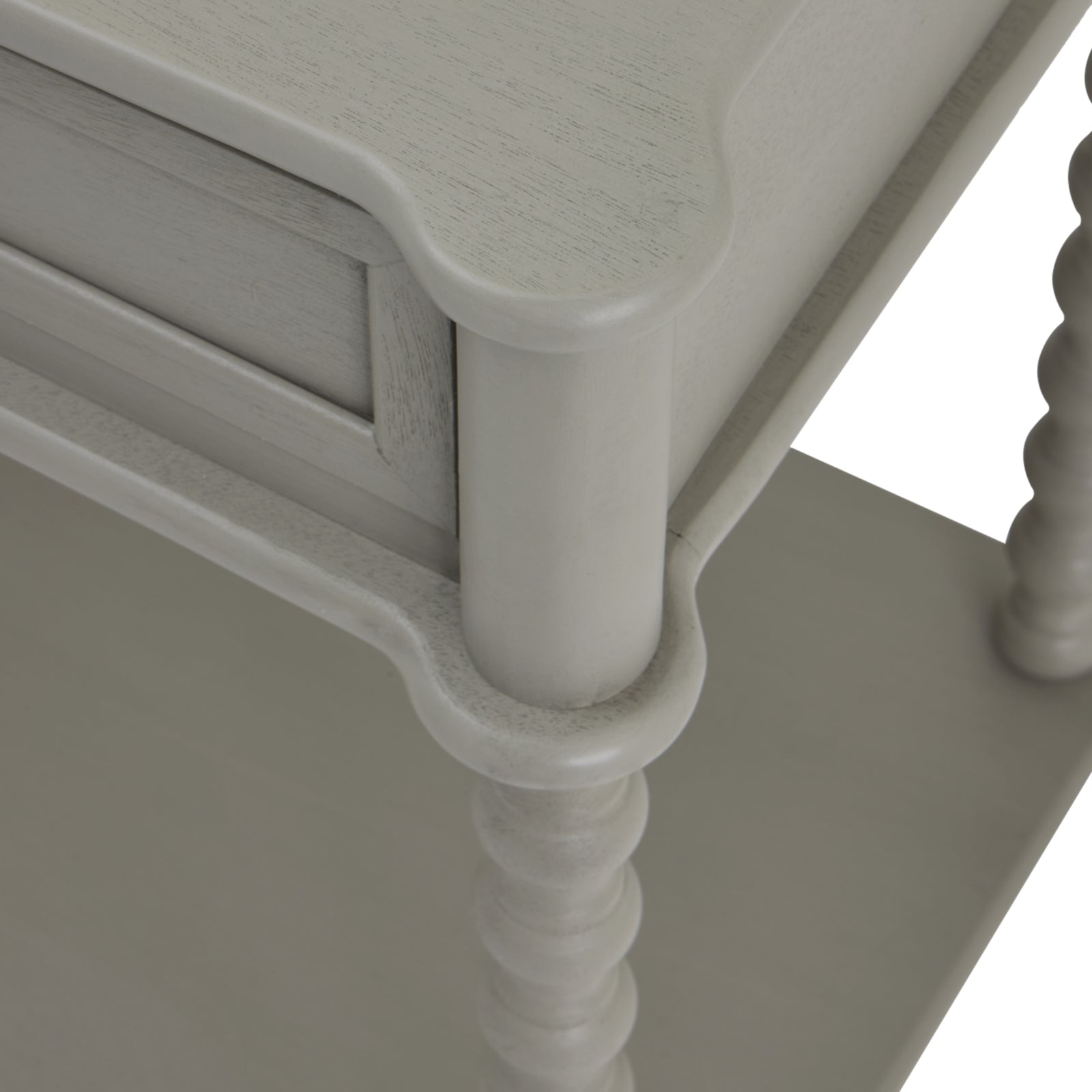 HILL INTERIORS Camden Large 2-Drawer Grey Console Table in Solid Wood, 120 x 81 x 40