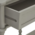 HILL INTERIORS Camden Large 2-Drawer Grey Console Table in Solid Wood, 120 x 81 x 40