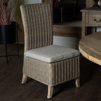 HILL INTERIORS Capri Outdoor Dining Chair in Acacia Rattan, Rustproof and Weatherproof, UV Resistant,Beige 2