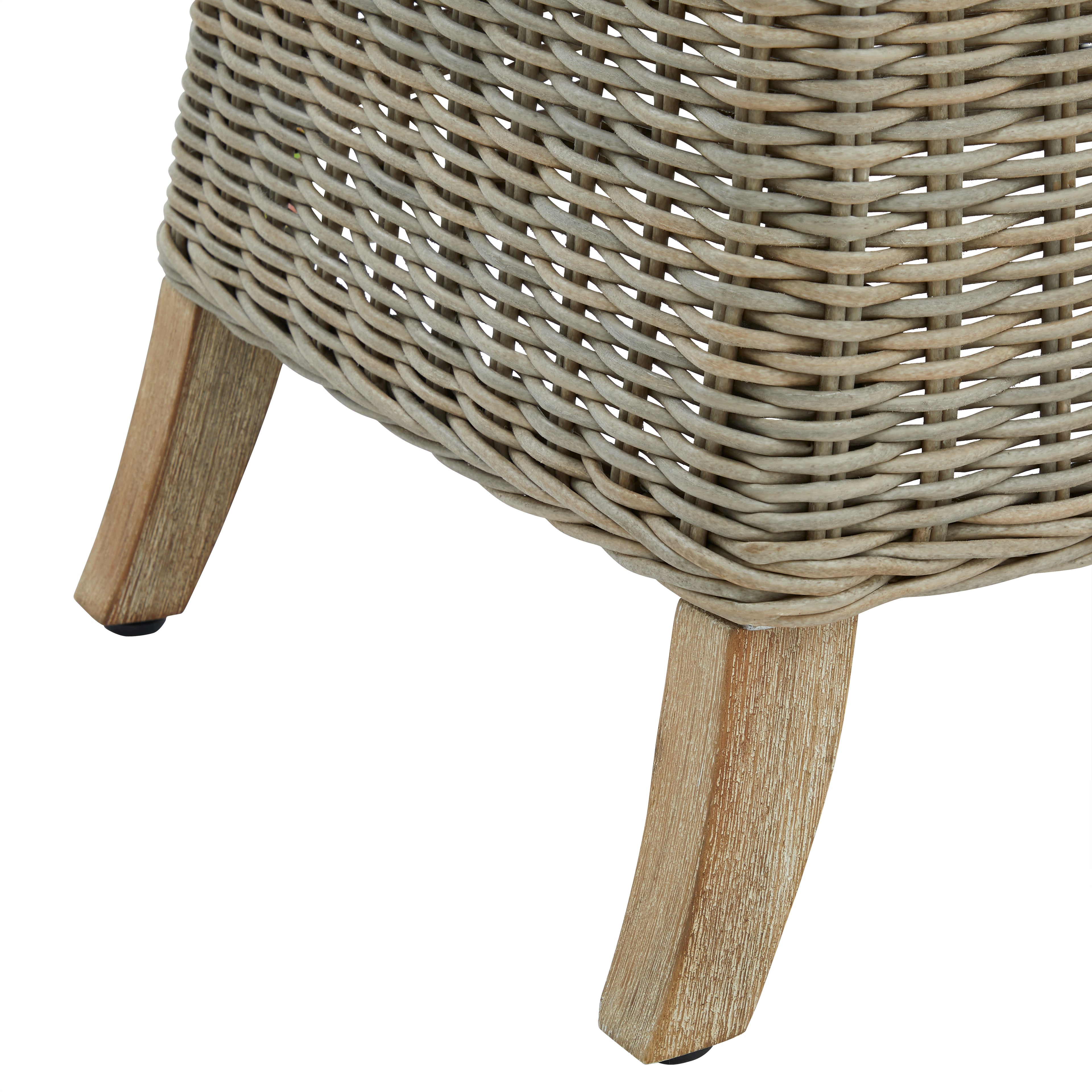 HILL INTERIORS Capri Outdoor Dining Chair in Acacia Rattan, Rustproof and Weatherproof, UV Resistant,Beige 4