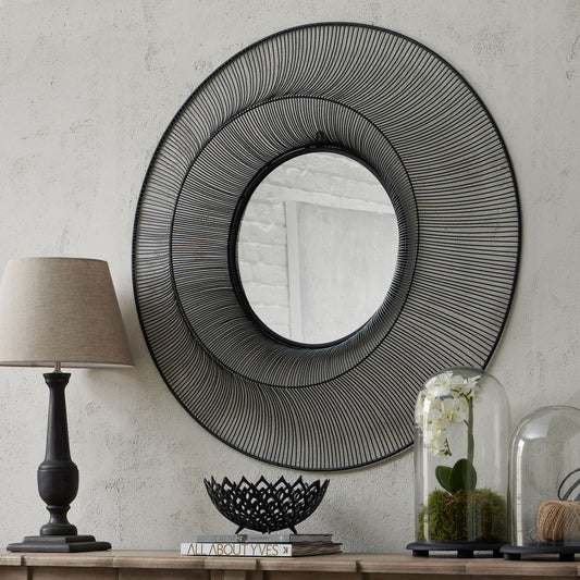 HILL INTERIORS Chico Black Large Wire Mirror 2
