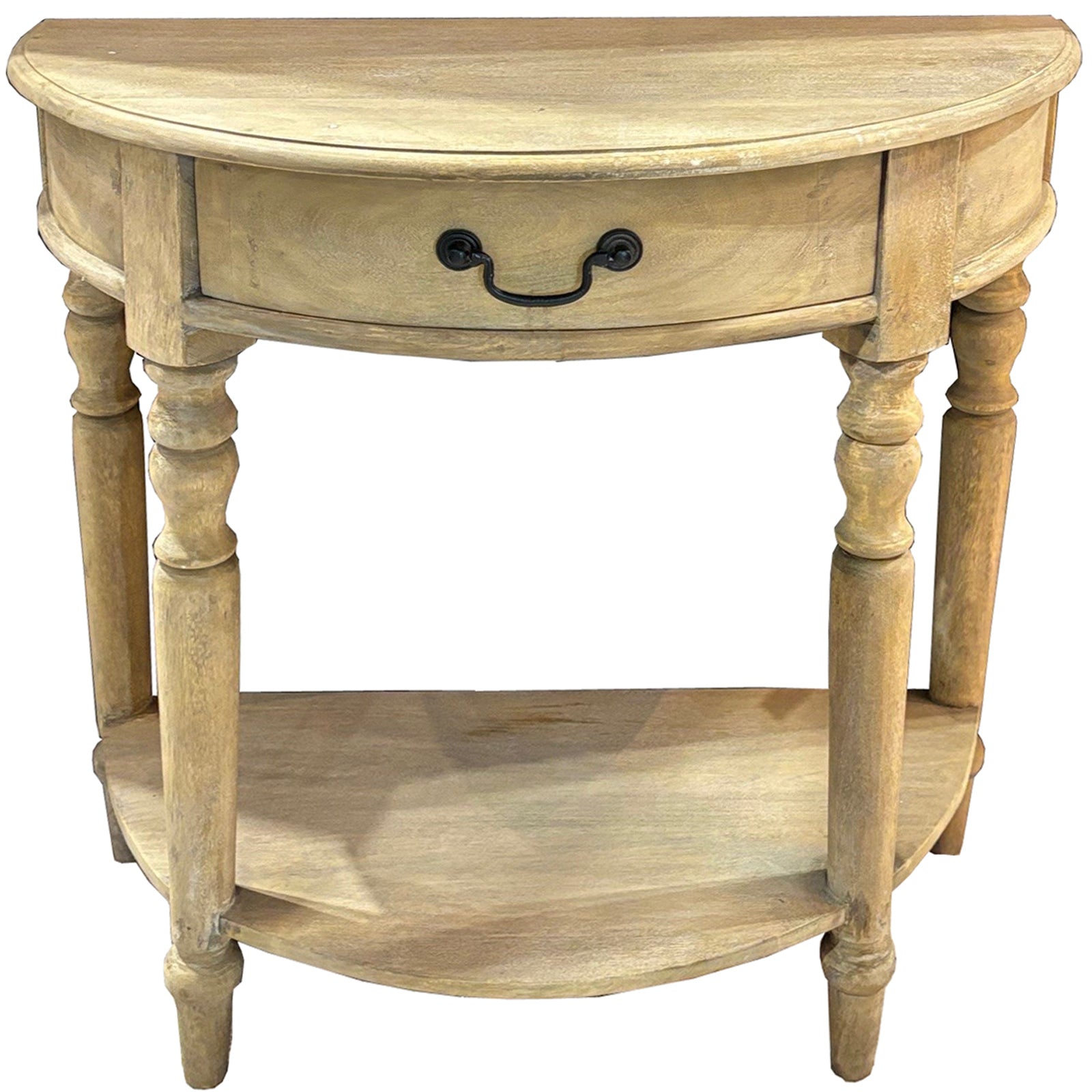 HILL INTERIORS Copgrove Half-Moon Console Table in Hard Wood, 80 x 40 x 80 cm