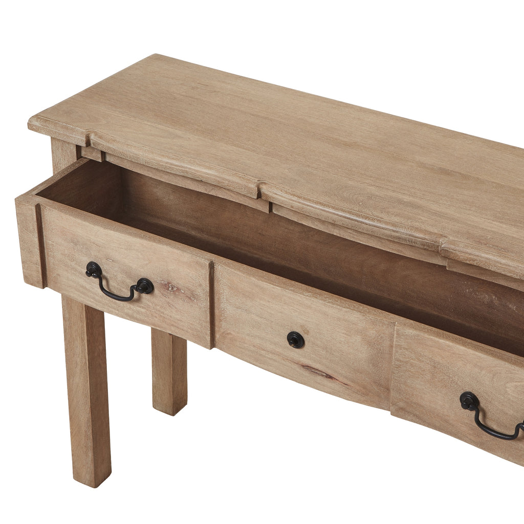 HILL INTERIORS Copgrove Handcrafted 3-Drawer Console Table/Sideboard in Hard Wood, 120 cm