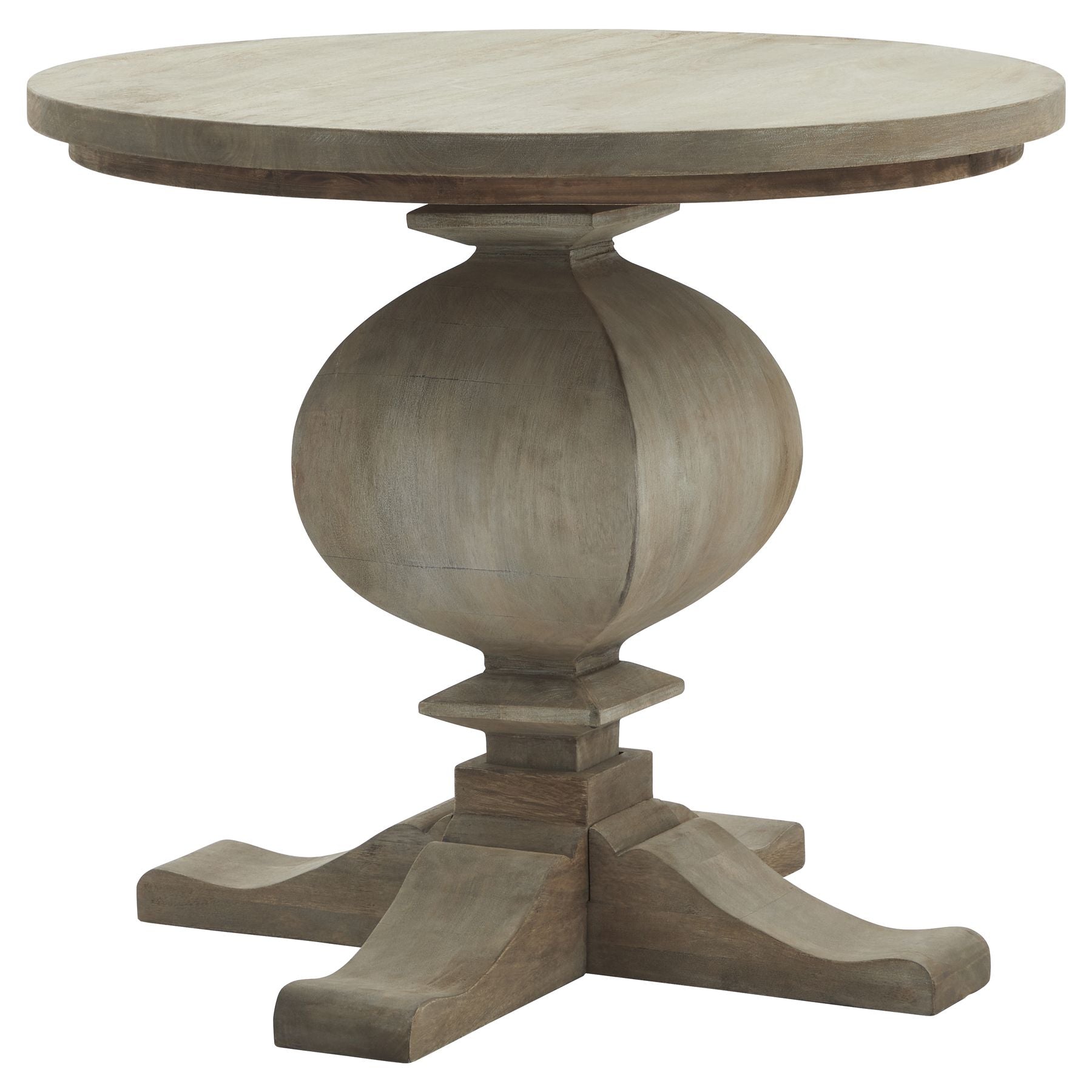 HILL INTERIORS Copgrove Handcrafted Pedestal Side Table in Hard Wood, Ø 70 cm
