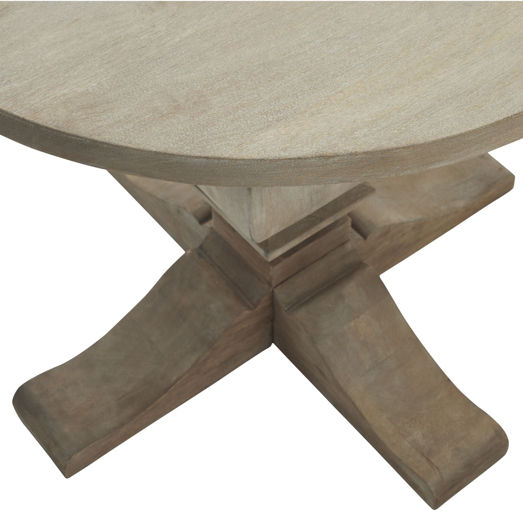 HILL INTERIORS Copgrove Handcrafted Pedestal Side Table in Hard Wood, Ø 70 cm