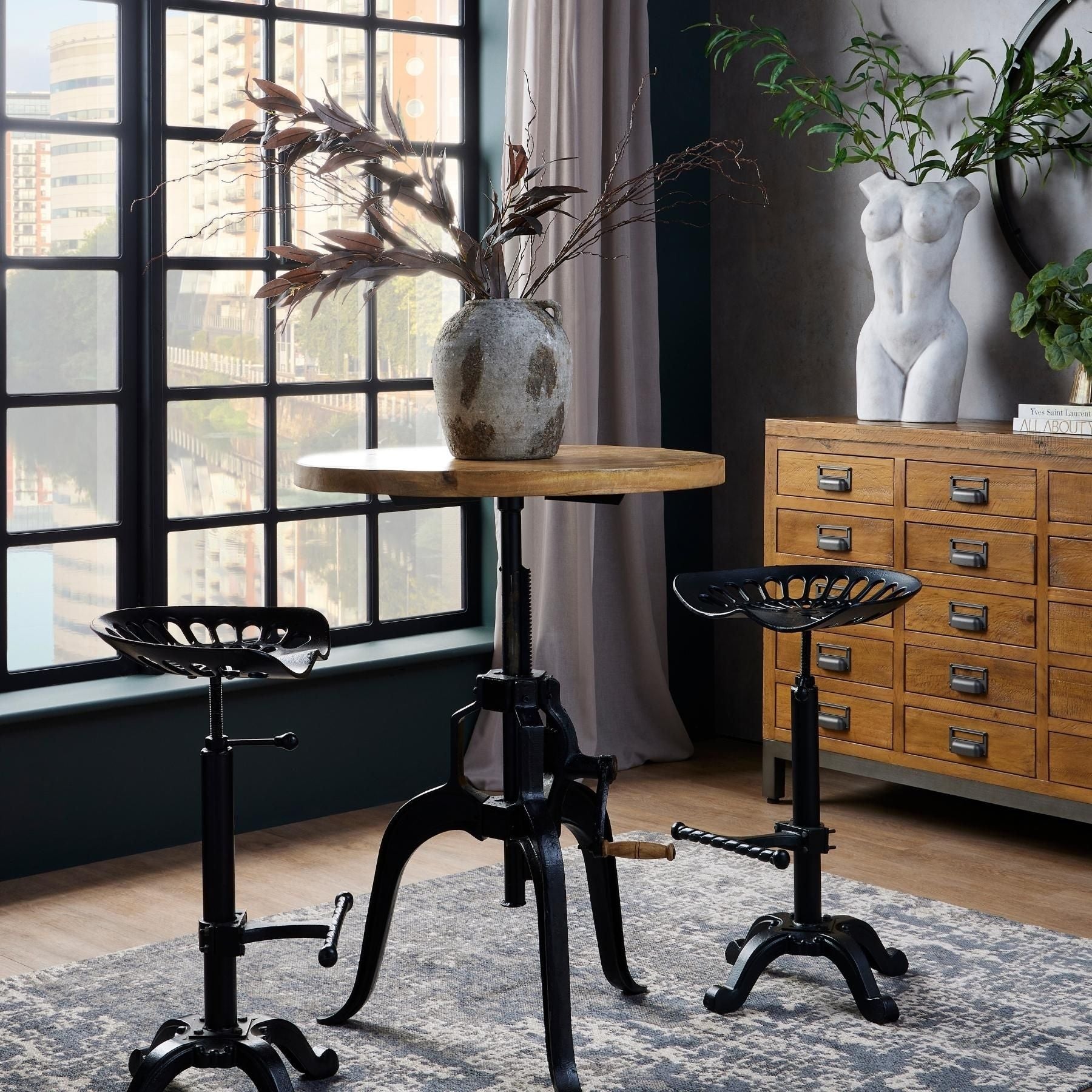 HILL INTERIORS Draftsman Adjustable Bar Bistro Table 2