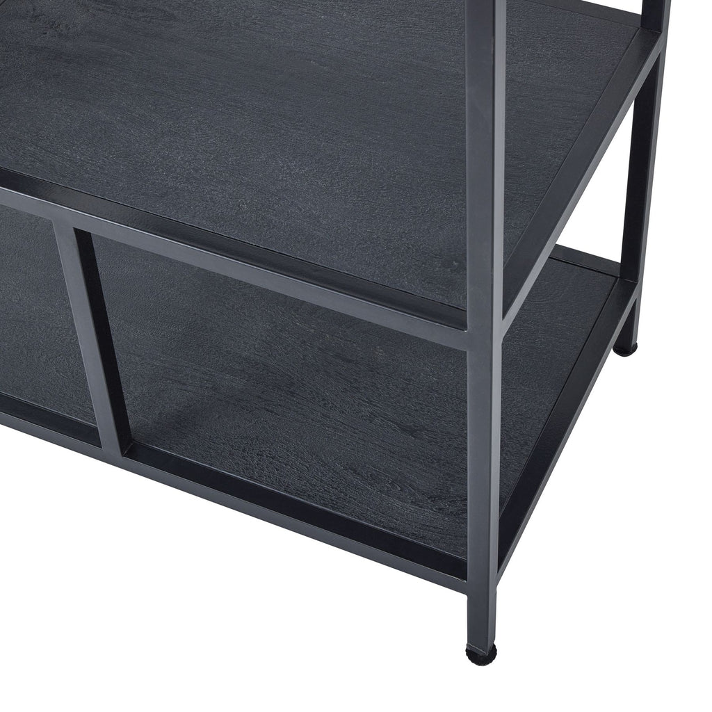 HILL INTERIORS Large Black Multi-Shelf Unit with Anti-Tip Safety Strap 3