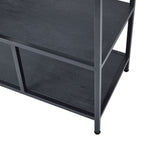 HILL INTERIORS Large Black Multi-Shelf Unit with Anti-Tip Safety Strap 3