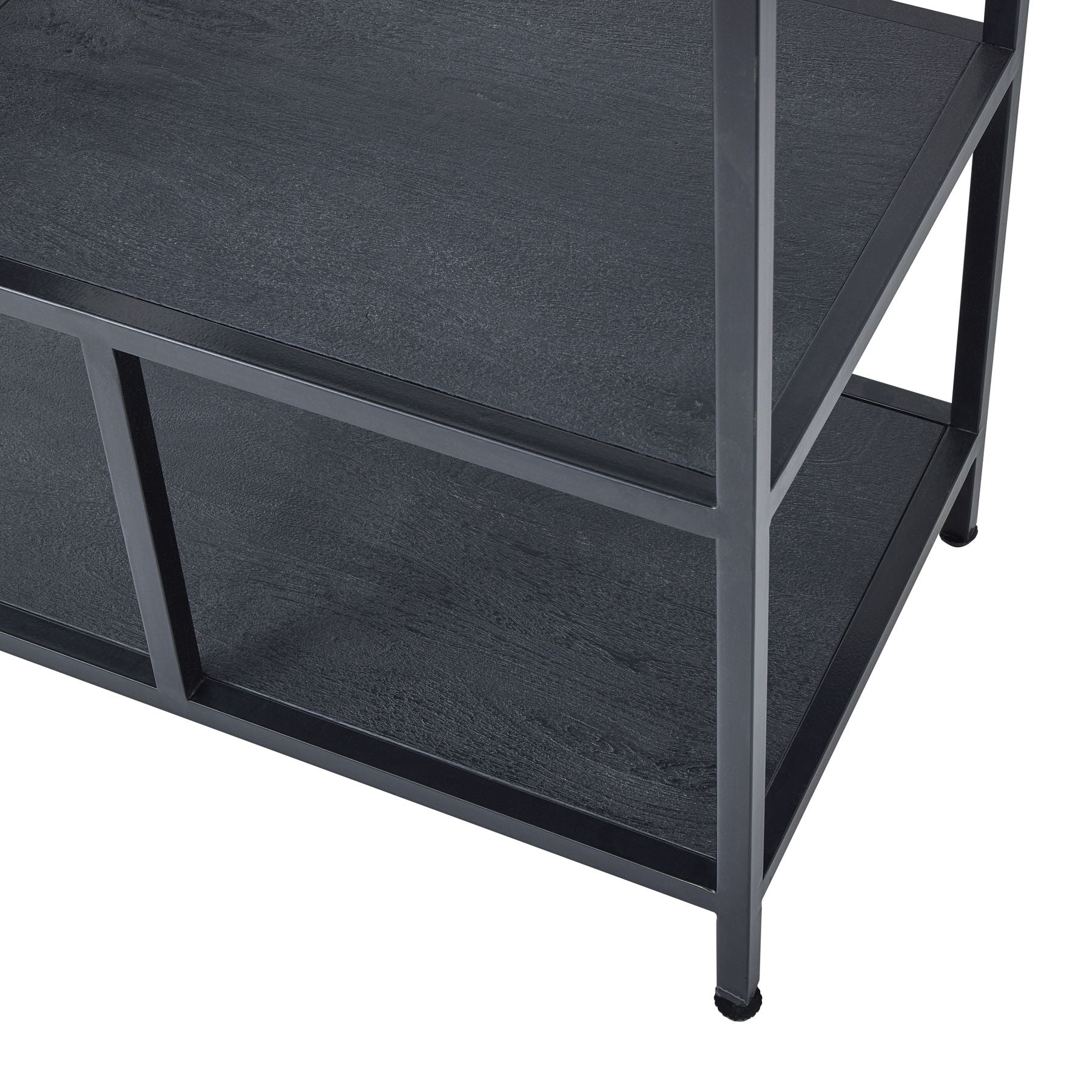 HILL INTERIORS Large Black Multi-Shelf Unit with Anti-Tip Safety Strap 3