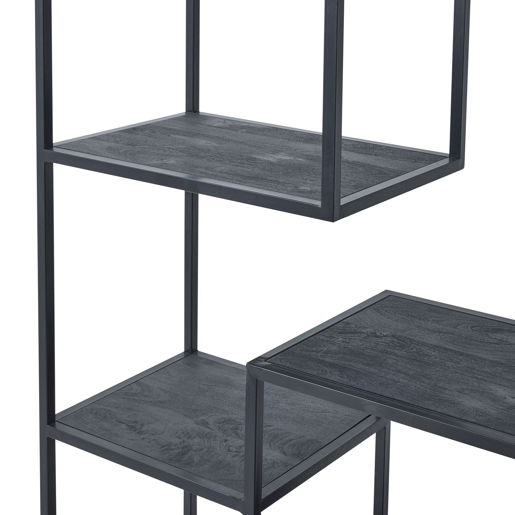 HILL INTERIORS Large Black Multi-Shelf Unit with Anti-Tip Safety Strap 4