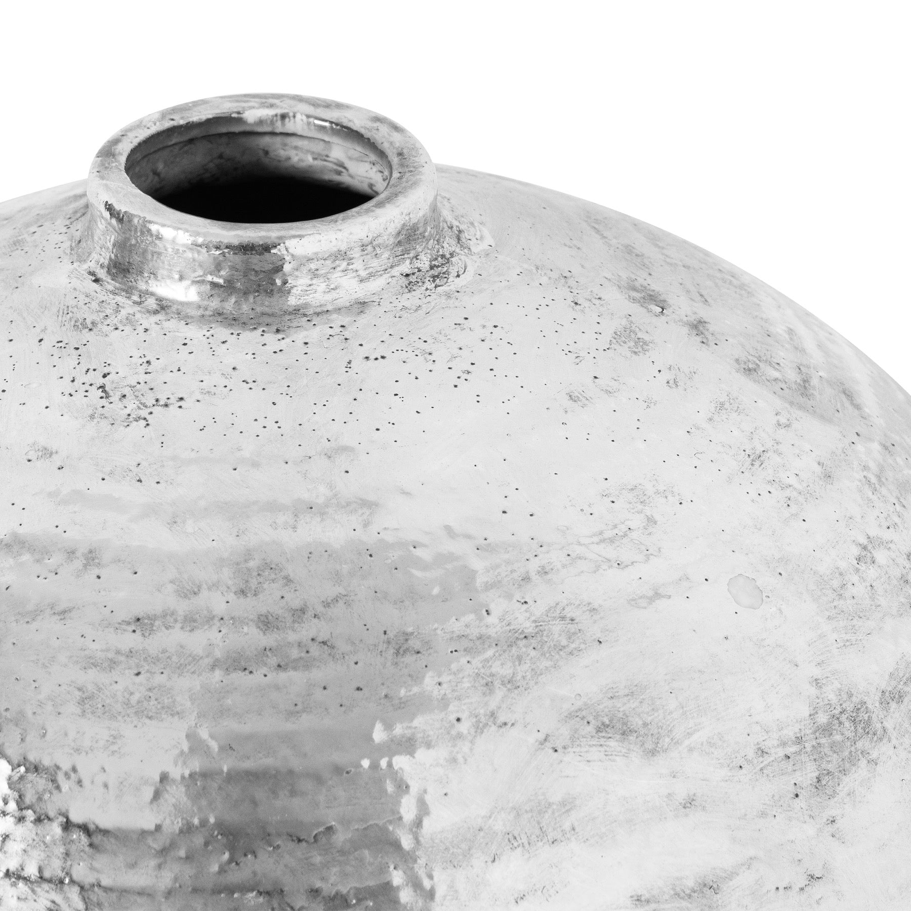 HILL INTERIORS Large Hammered Silver Ceramic Astral Vase, 57x40 cm 2