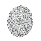 HILL INTERIORS Large Round Convex Antiqued Silver Multi Mirror 1