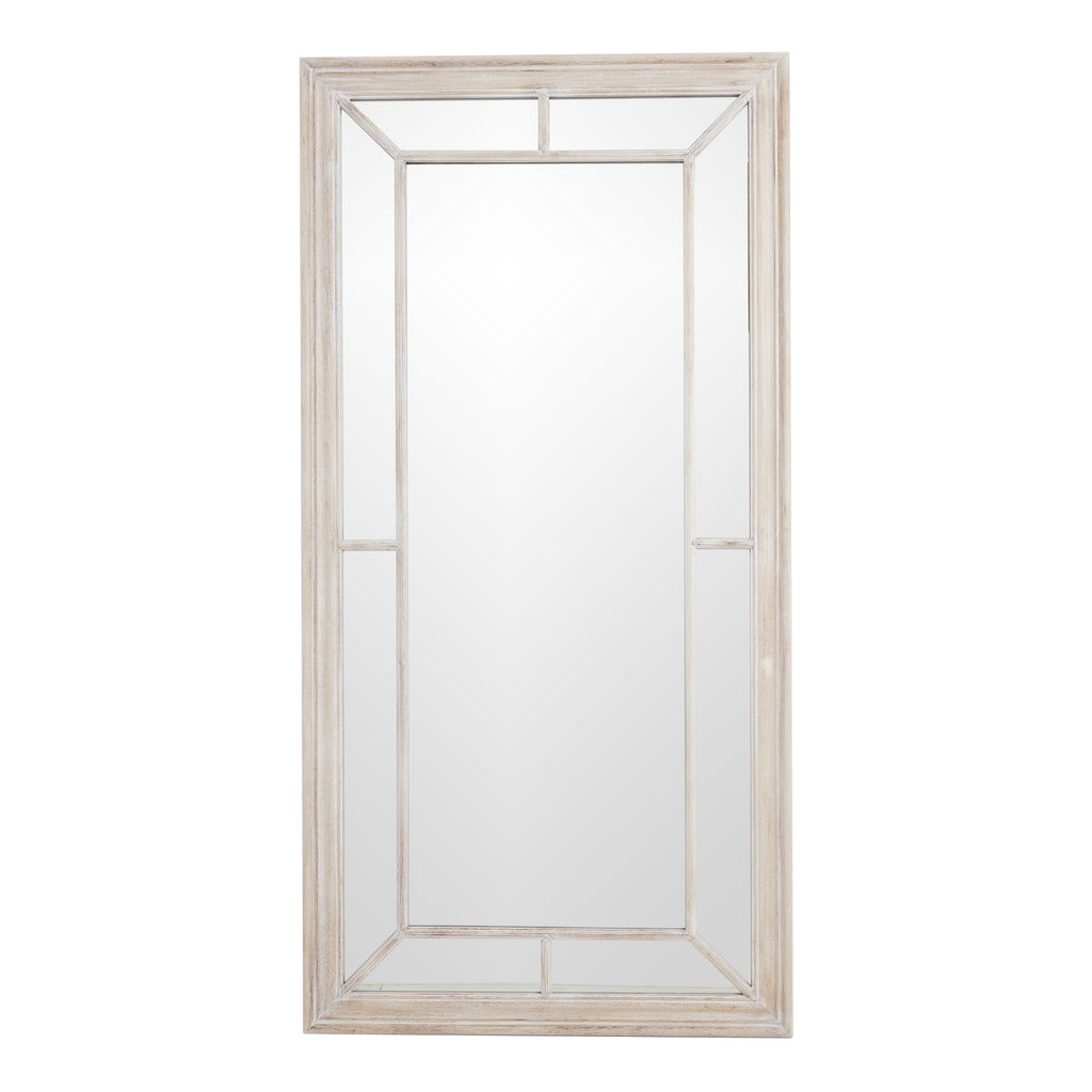 HILL INTERIORS Large Washed Wood Framed Window Mirror, 200x100 cm 1