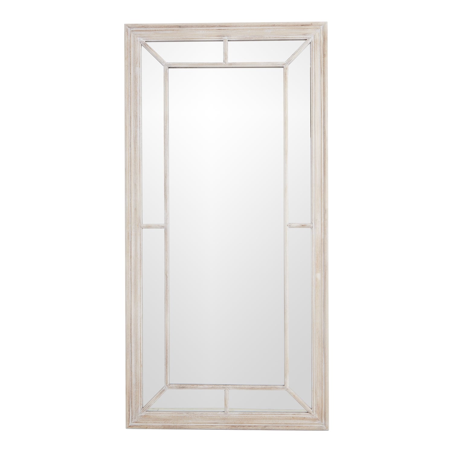 HILL INTERIORS Large Washed Wood Framed Window Mirror, 200x100 cm 1