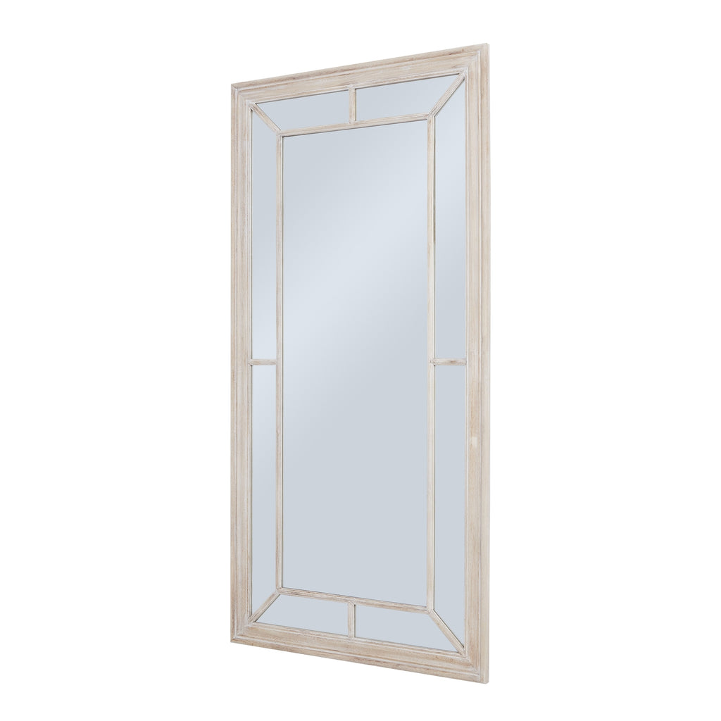 HILL INTERIORS Large Washed Wood Framed Window Mirror, 200x100 cm 2