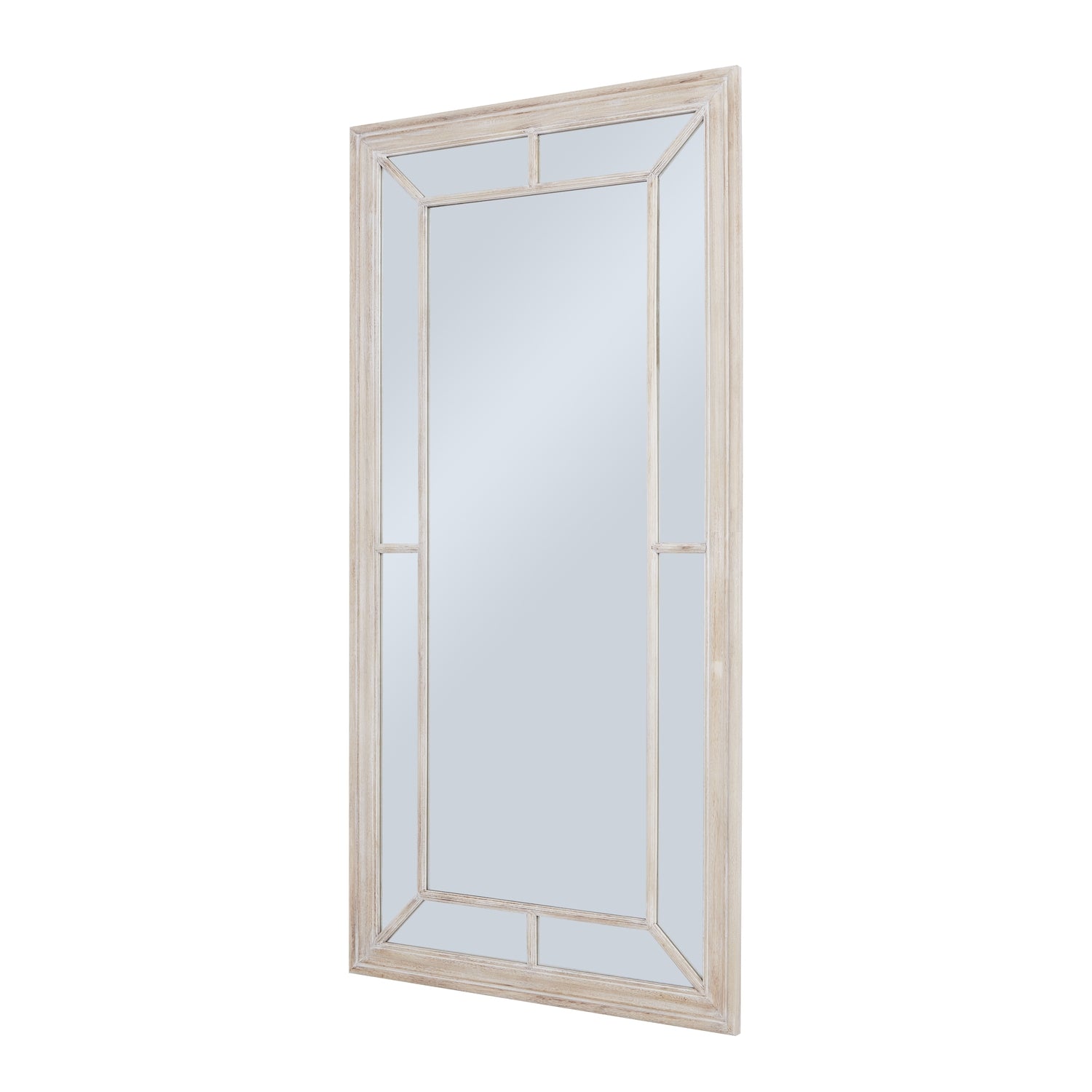 HILL INTERIORS Large Washed Wood Framed Window Mirror, 200x100 cm 2