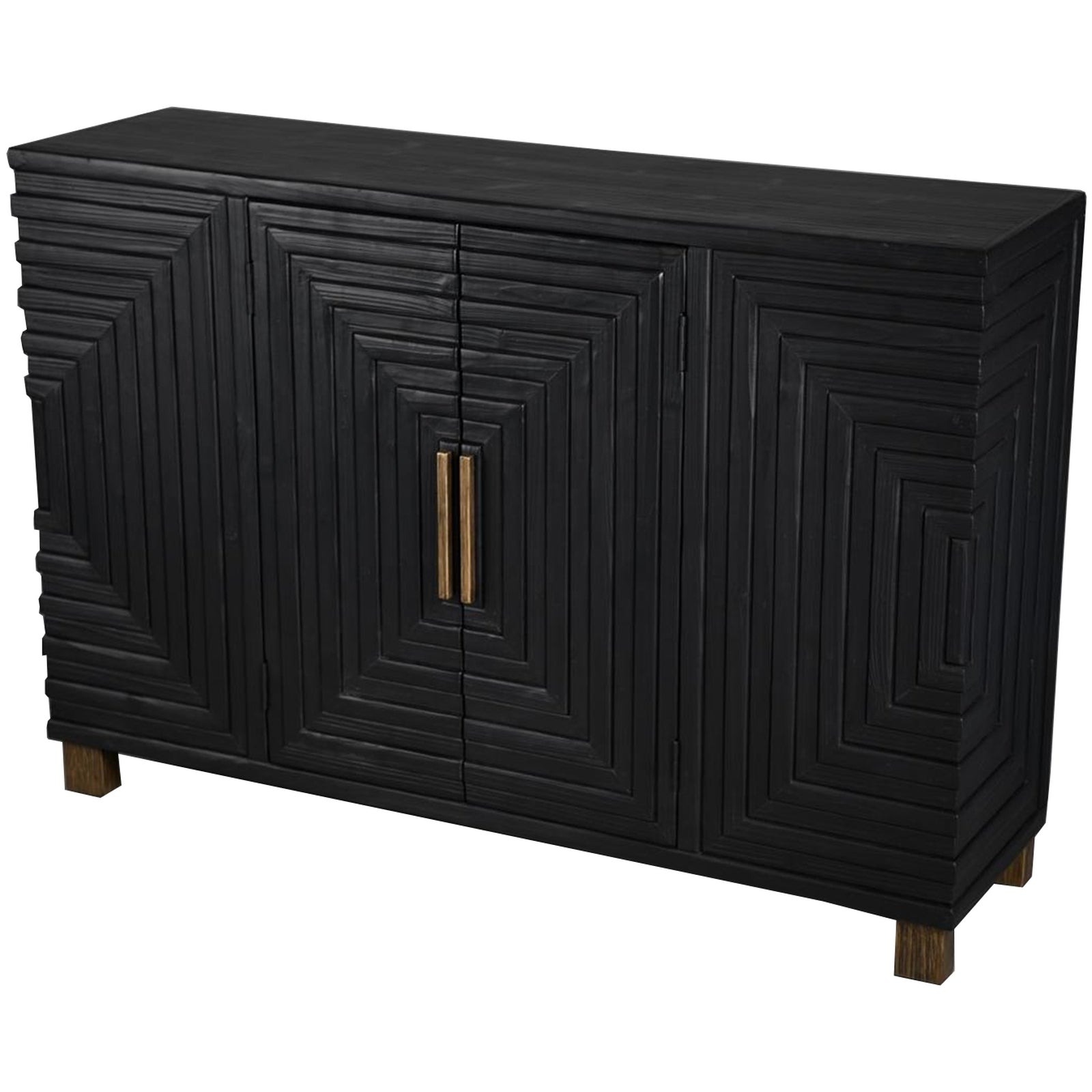 HILL INTERIORS Lennox Black 2-Door Sideboard, Wood, 123 x 84 x 34 cm