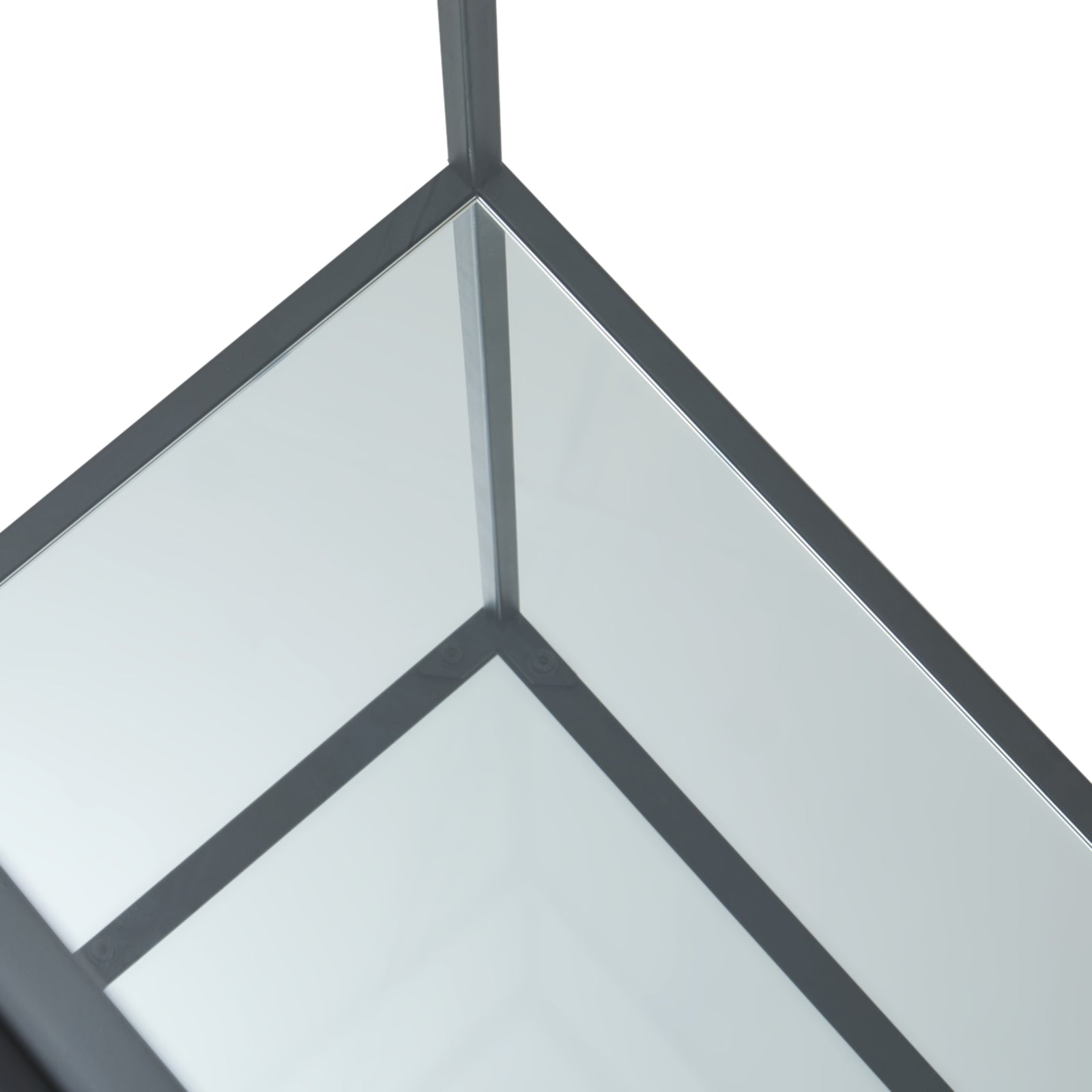HILL INTERIORS Lennox Black Framed Console with Glass and Mirror Shelves 3