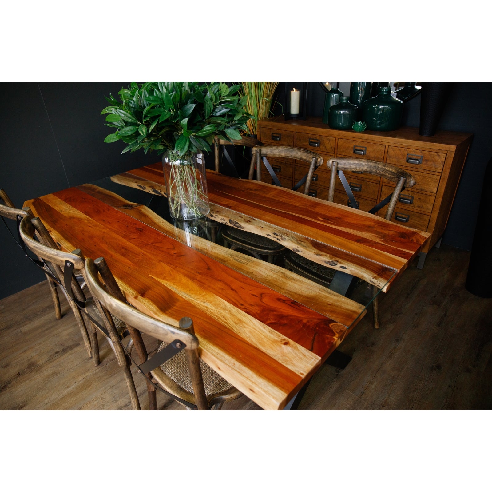 HILL INTERIORS Live Edge Collection Large River Dining Table, 8 People, 240 x 100 cm