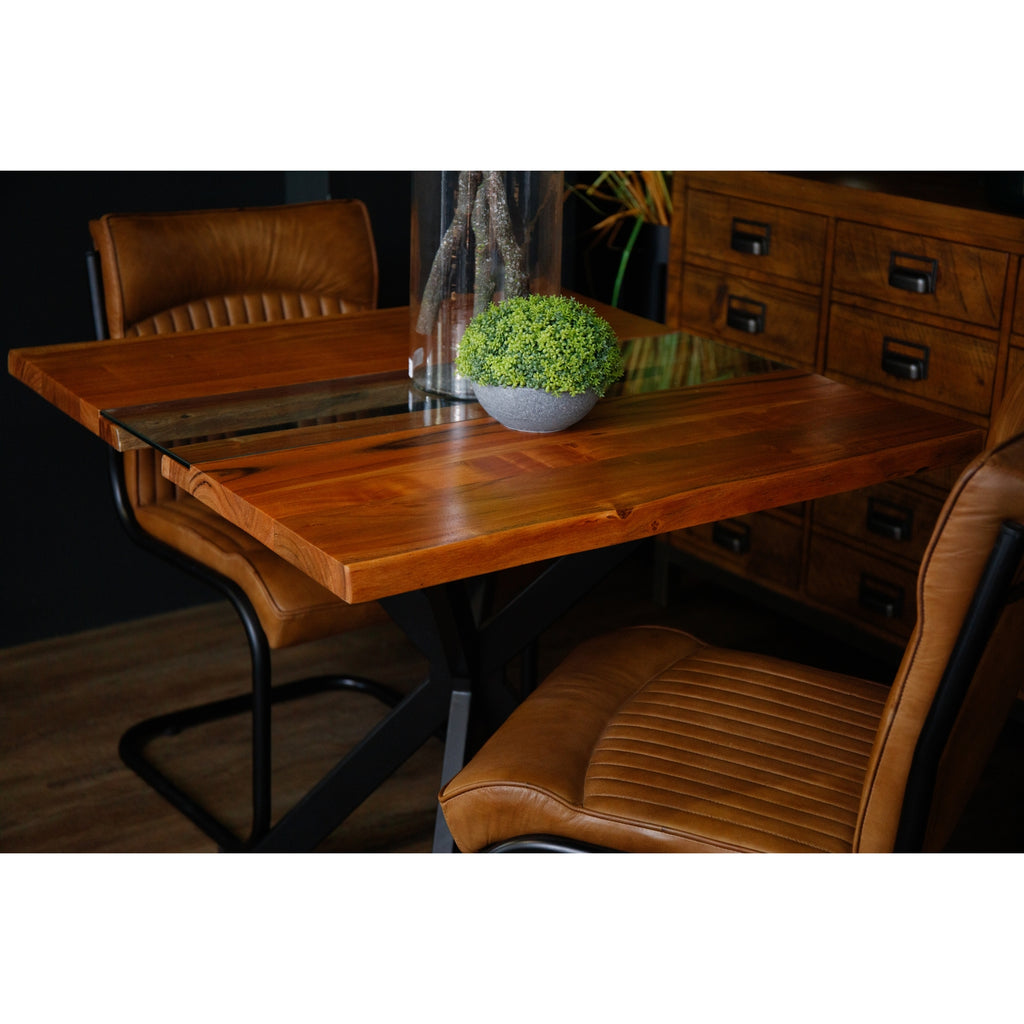 HILL INTERIORS Live Edge Collection Square River Dining Table 2