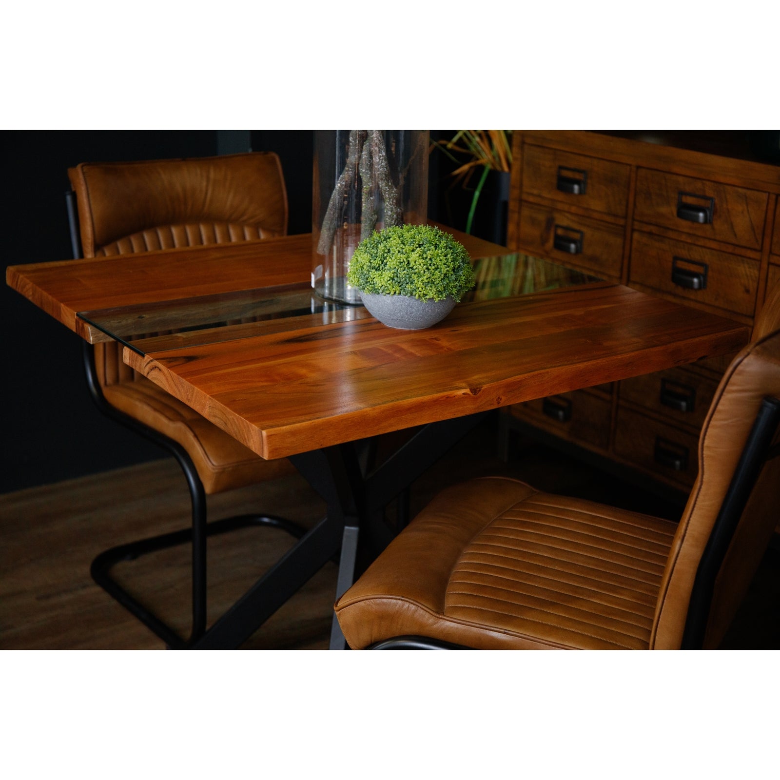 HILL INTERIORS Live Edge Collection Square River Dining Table 2