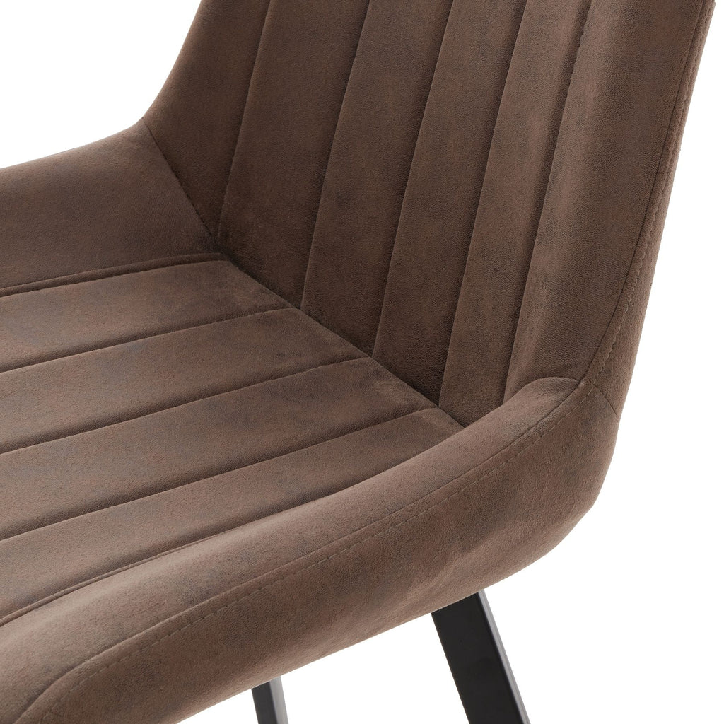 HILL INTERIORS Malmo Scandi-Inspired Minimalist Coffee Handcrafted Dining Chair in Faux Leather
