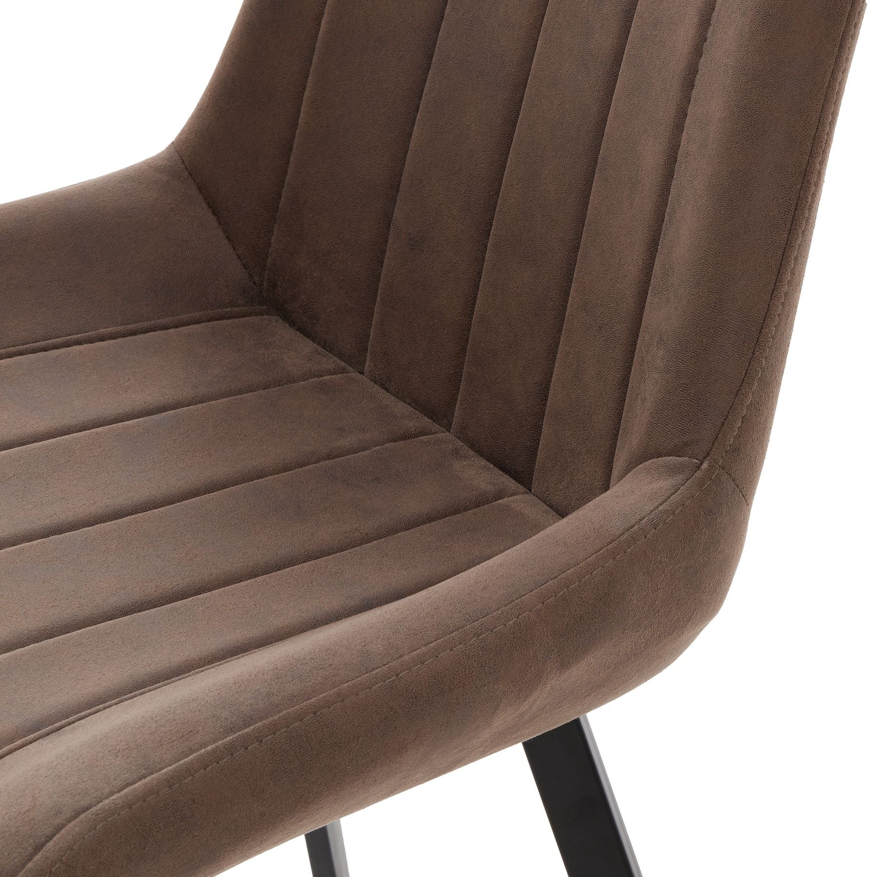 HILL INTERIORS Malmo Scandi-Inspired Minimalist Coffee Handcrafted Dining Chair in Faux Leather