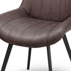 HILL INTERIORS Malmo Scandi-Inspired Minimalist Coffee Handcrafted Dining Chair in Faux Leather