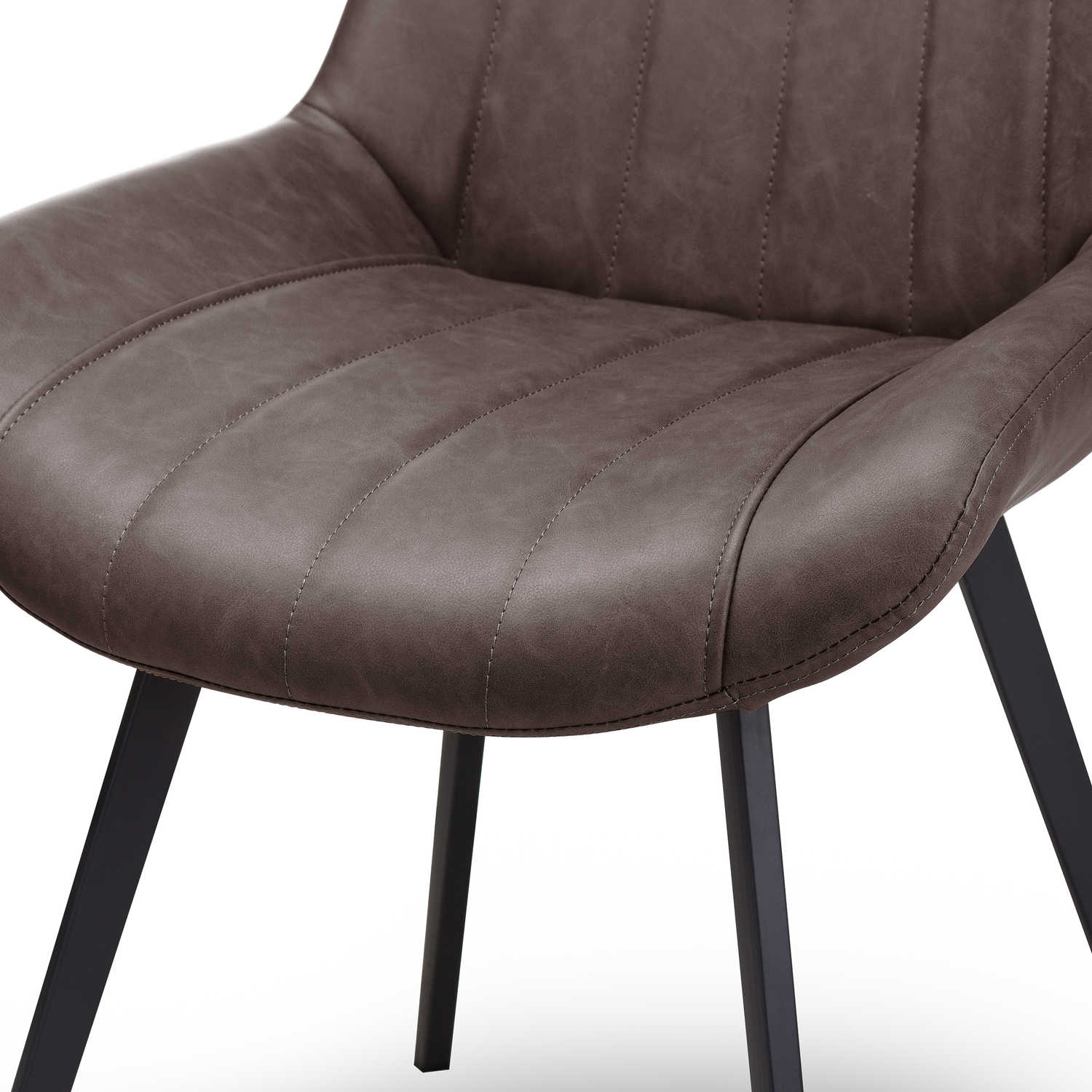 HILL INTERIORS Malmo Scandi-Inspired Minimalist Coffee Handcrafted Dining Chair in Faux Leather