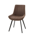 HILL INTERIORS Malmo Scandi-Inspired Minimalist Coffee Handcrafted Dining Chair in Faux Leather