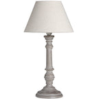 HILL INTERIORS Pella Handcrafted Table Lamp | Beige and Grey | Washed Wood