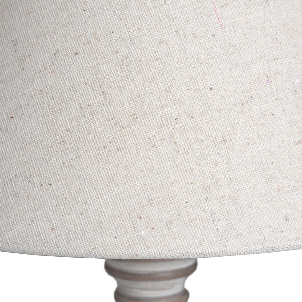 HILL INTERIORS Pella Handcrafted Table Lamp | Beige and Grey | Washed Wood