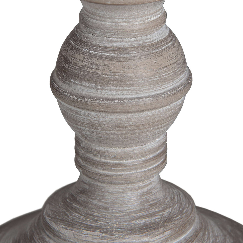 HILL INTERIORS Pella Handcrafted Table Lamp | Beige and Grey | Washed Wood