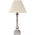 HILL INTERIORS Pula Handcrafted Table Lamp | White | Wood and Linen