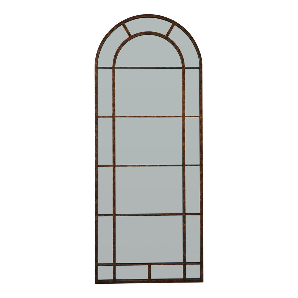 HILL INTERIORS Rust Effect Large Arched Window Mirror, 200x80 cm 1