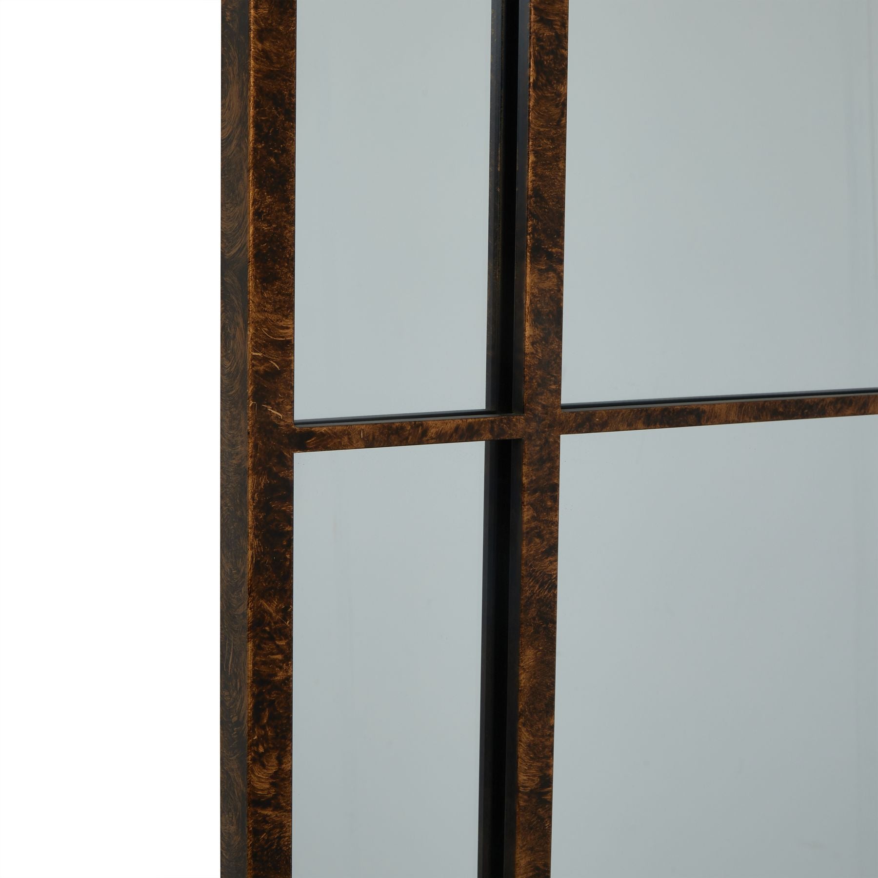 HILL INTERIORS Rust Effect Large Arched Window Mirror, 200x80 cm 3