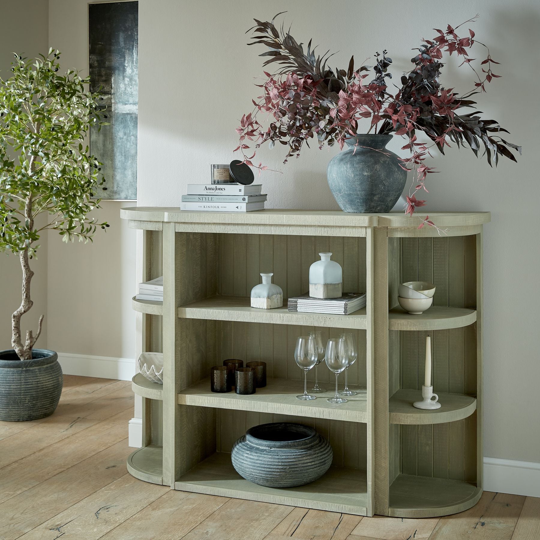 HILL INTERIORS Saltaire 3-Shelf Dresser Top in Solid Pine Wood 2