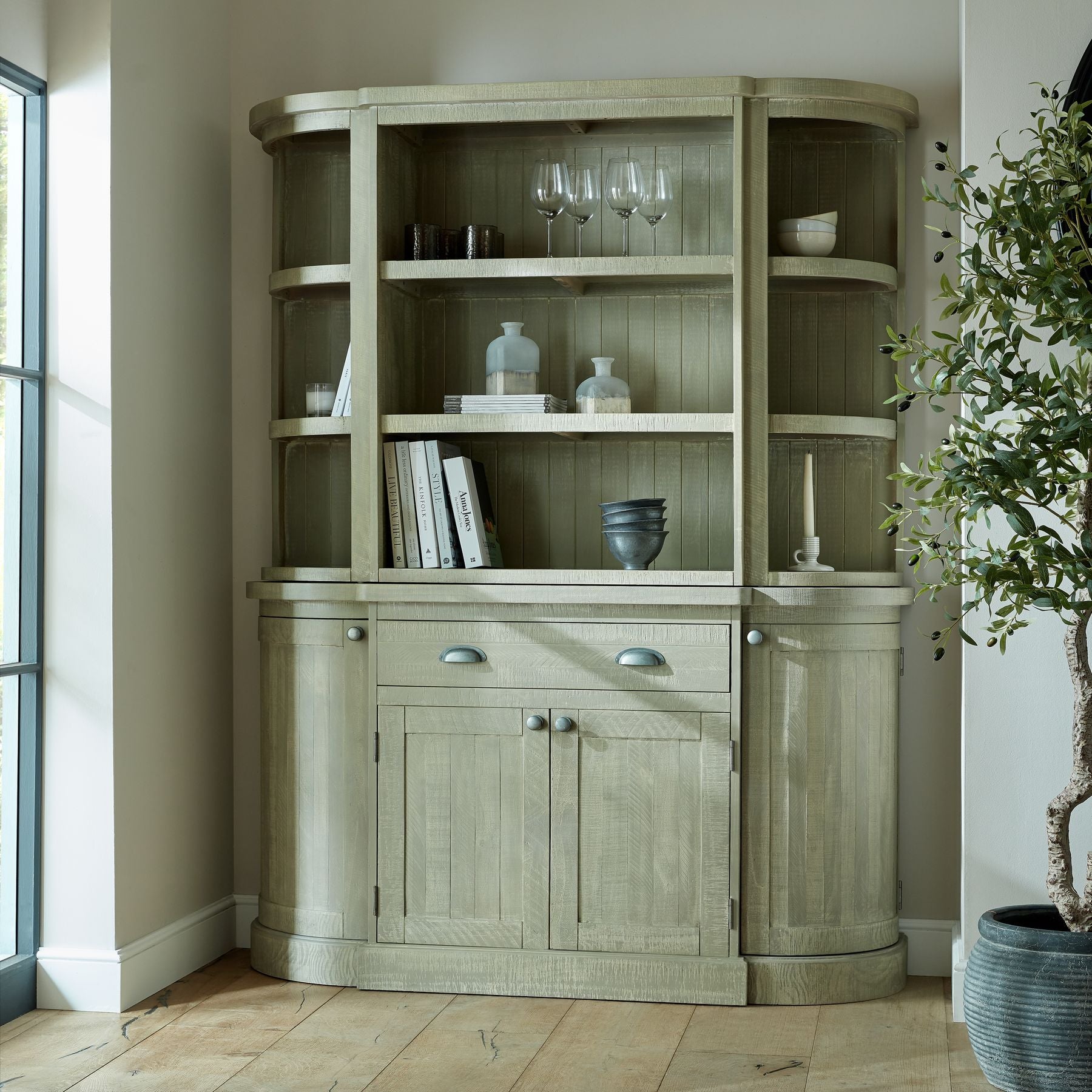 HILL INTERIORS Saltaire 3-Shelf Dresser Top in Solid Pine Wood 6