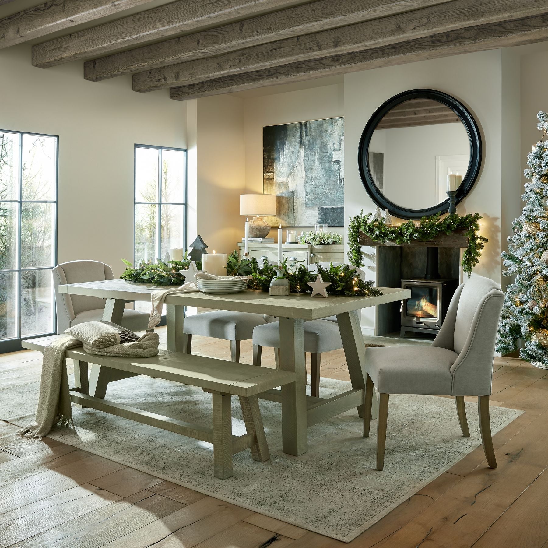 HILL INTERIORS Saltaire Large Rectangular Dining Table in Pine Wood, 200 x 100 cm