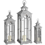 HILL INTERIORS Set Of 3 Wooden Lanterns With Archway Design 1