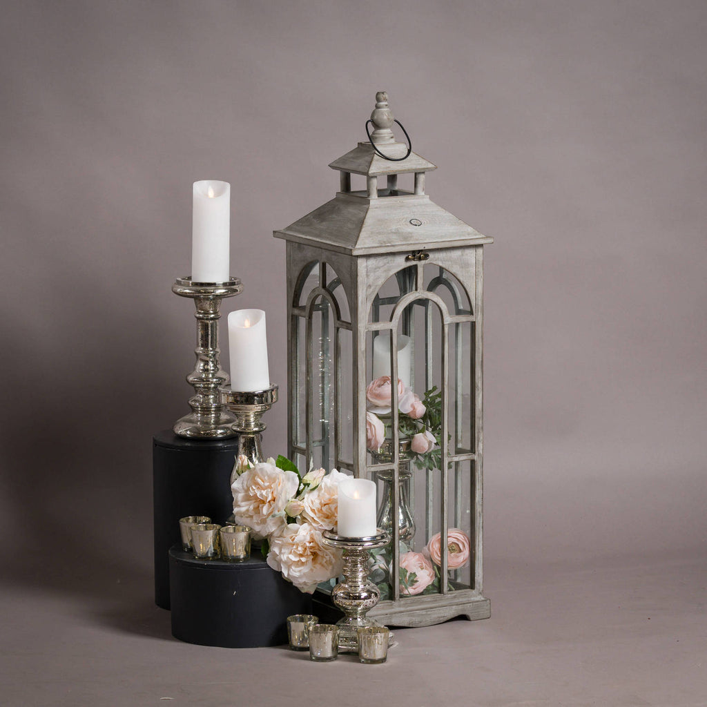 HILL INTERIORS Set Of 3 Wooden Lanterns With Archway Design 3