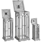 HILL INTERIORS Set Of 3 Wooden Lanterns With Archway Design 4