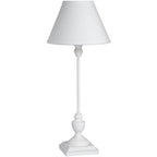 HILL INTERIORS Symi Handcrafted Slim Table Lamp | White | Wood and Linen