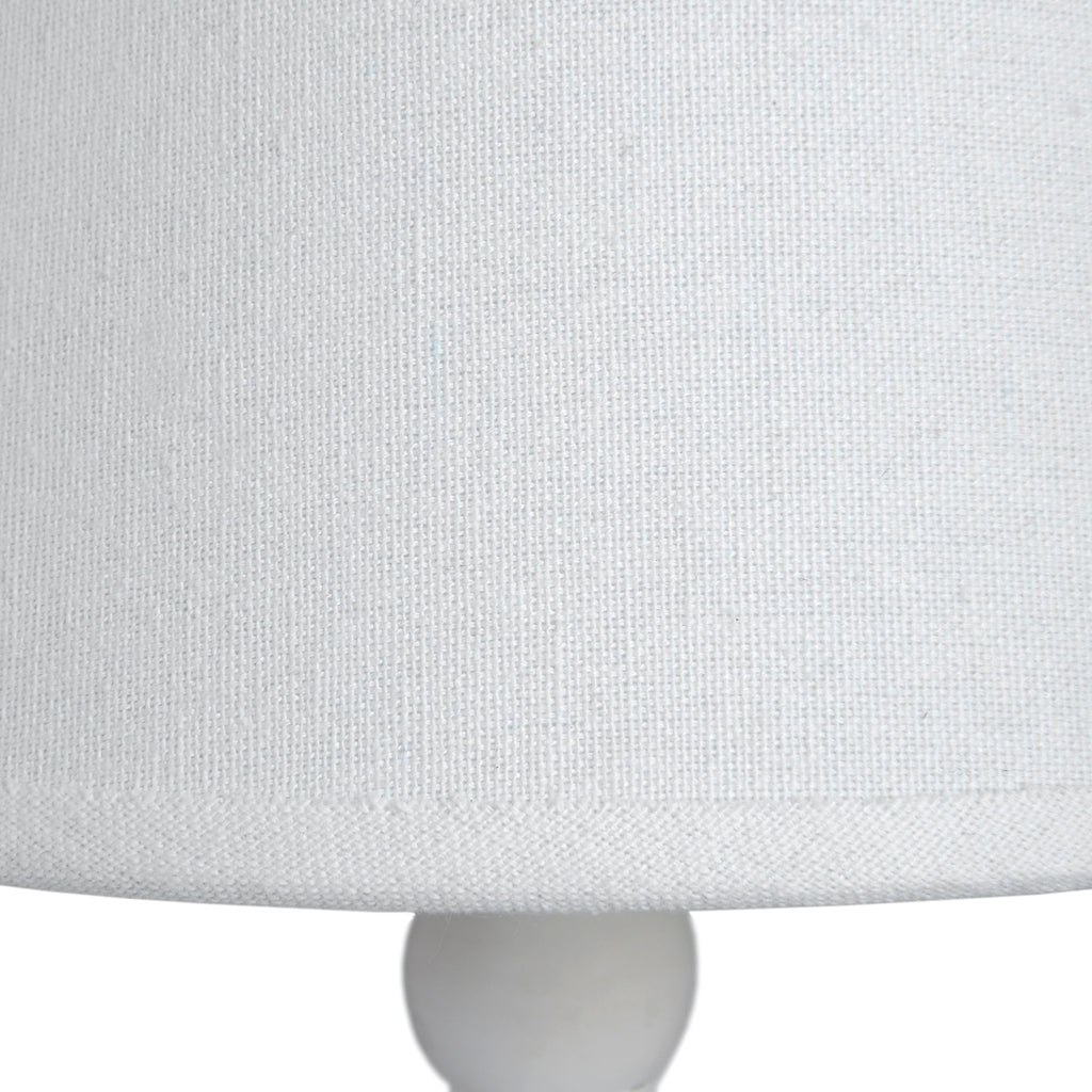 HILL INTERIORS Symi Handcrafted Slim Table Lamp | White | Wood and Linen